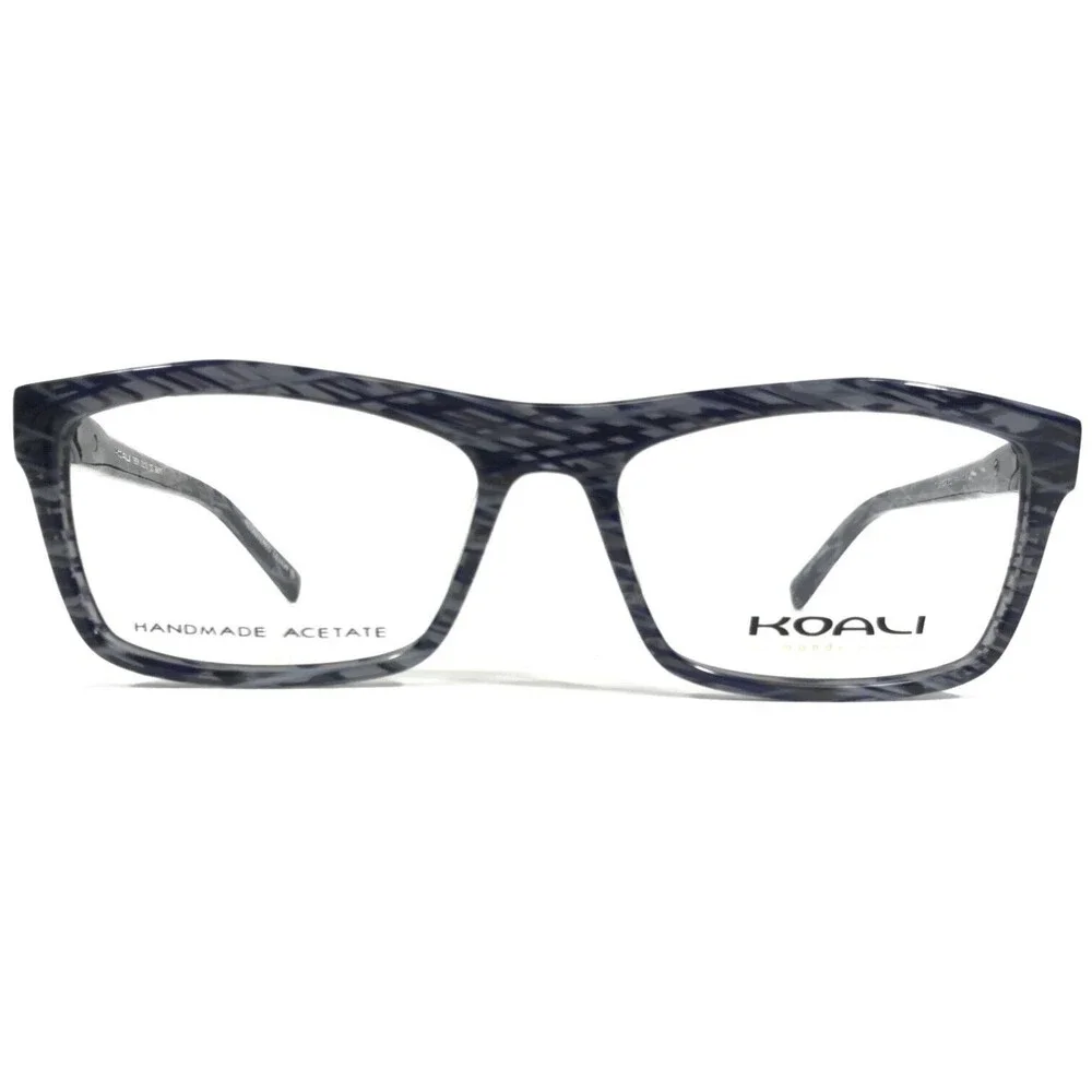 Morel Eyeglasses Frames KOALI 7665K BB015 Grey Blue Geometric Pattern 53-15-135